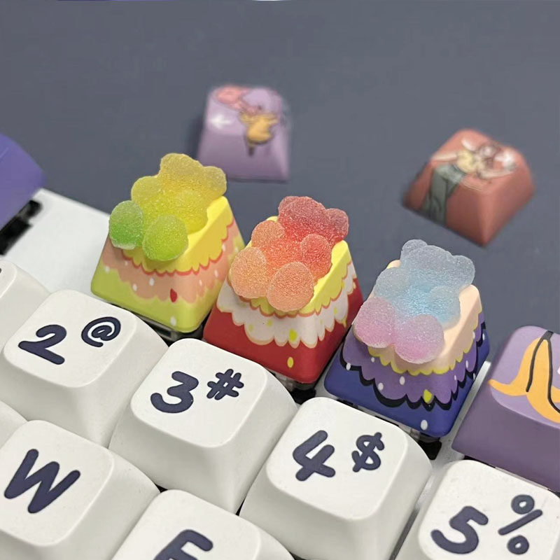 Bear Keycaps Backlight Cherry  - Gaming Accessories Aesthetic recension och pris